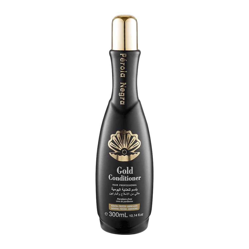 Pérola Negra Gold Therapy Home Care Conditioner, For all hair types - 10.14 Fl.Oz