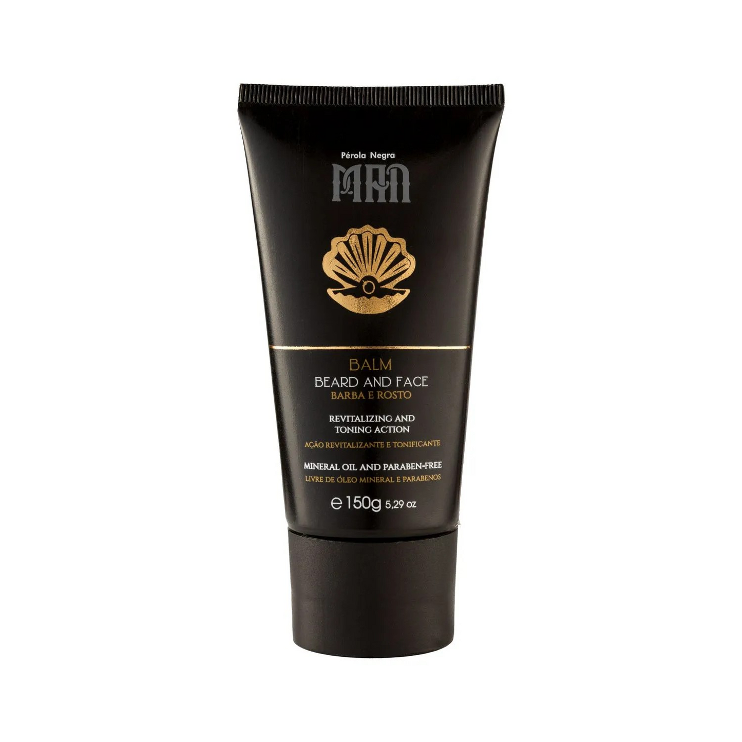 Pérola Negra Balm, Beard and Face, Revitalizing and Toning Action, Mineral Oil and Paraben-Free - For men 5.29 oz
