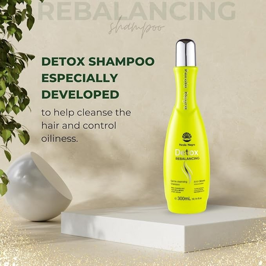 PÉROLA NEGRA Detox Rebalancing, Gentle Cleansing Shampoo, Anti Oiliness, 10.14 fl.oz