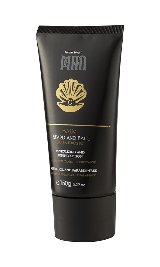 Pérola Negra Balm, Beard and Face, Revitalizing and Toning Action, Mineral Oil and Paraben-Free - For men 5.29 oz