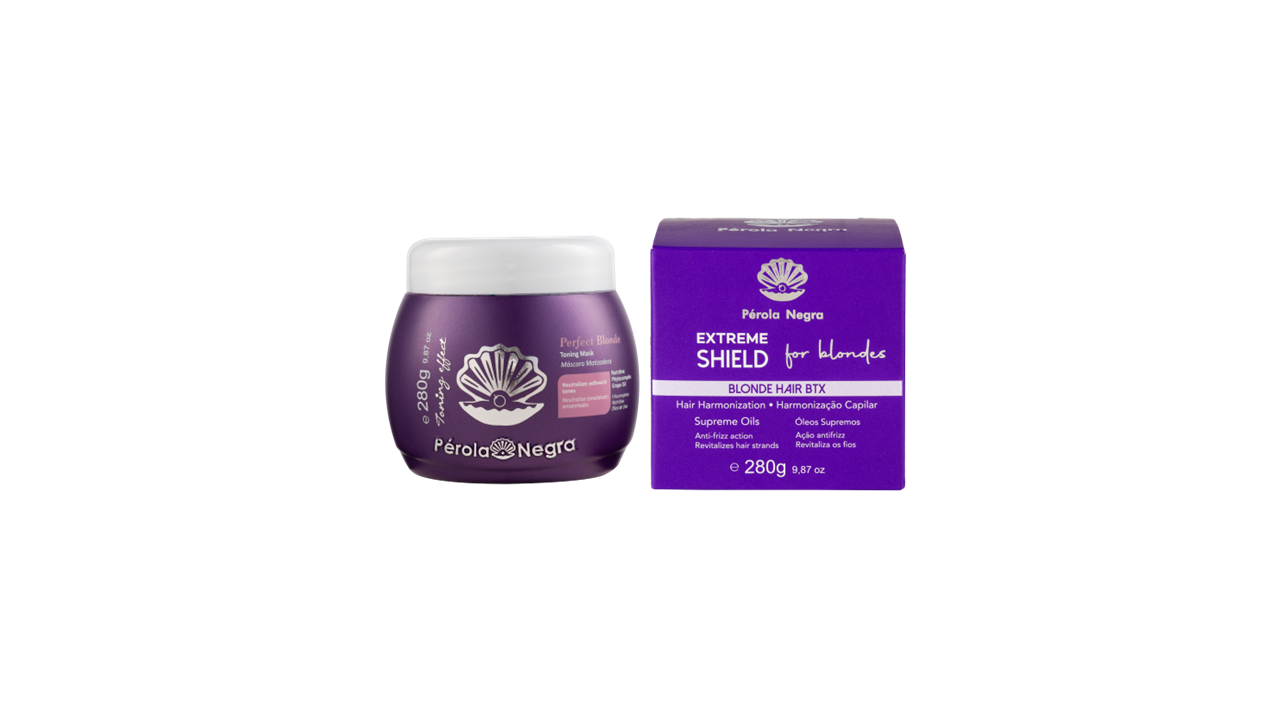 Pérola Negra Extreme Shield, Blonde Hair Btx, Hair Harmonization, Anti-frizz Action - Intensive Brazilian Hair Btx Treatment For all hair types, for damage repair - Volume Reducer 9.87 oz
