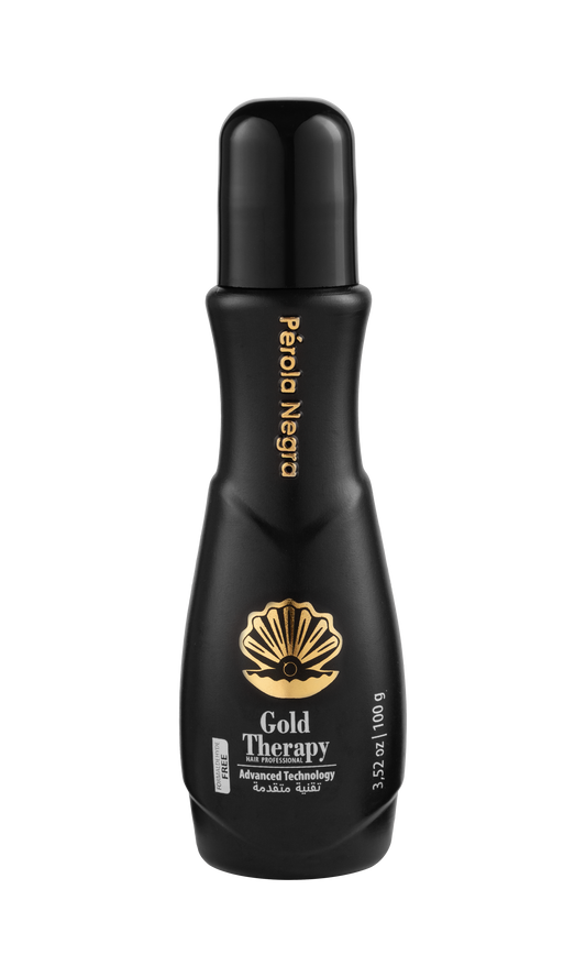 Perola Negra Gold Therapy Hair - Treatment Complex Blowout - Brazilian Keratin - Formaldehyde Free - Hair Straightening 3.52 oz