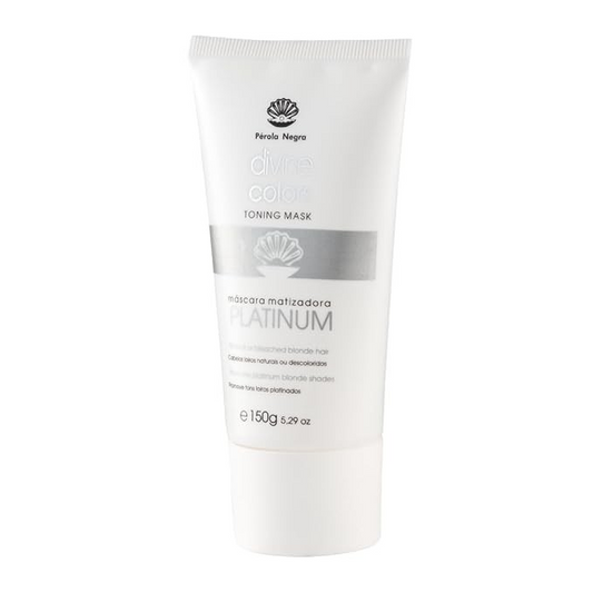 PÉROLA NEGRA Divine Colors Toning Mask Platinum, Natural or Bleached Blonde Hair, Promotes Platinum Blonde Shades 5.29 oz
