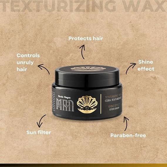 PÉROLA NEGRA Texturizing Wax for Men, Extra-Strong Hold, Shine Effect, 2.82 oz