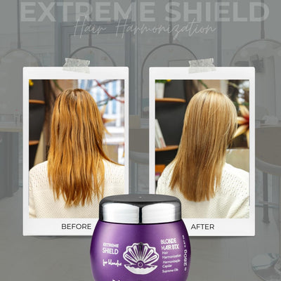 Pérola Negra Extreme Shield, Blonde Hair Btx, Hair Harmonization, Anti-frizz Action - Intensive Brazilian Hair Btx Treatment For all hair types, for damage repair - Volume Reducer 9.87 oz