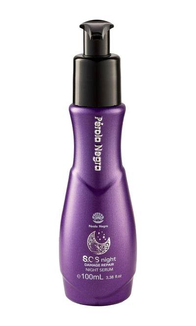 PÉROLA NEGRA S.O.S Night, Damage Repair Night Serum, Vitamin E and Argan Oil 3.38 Fl.oz - Nourishment for dry hair.