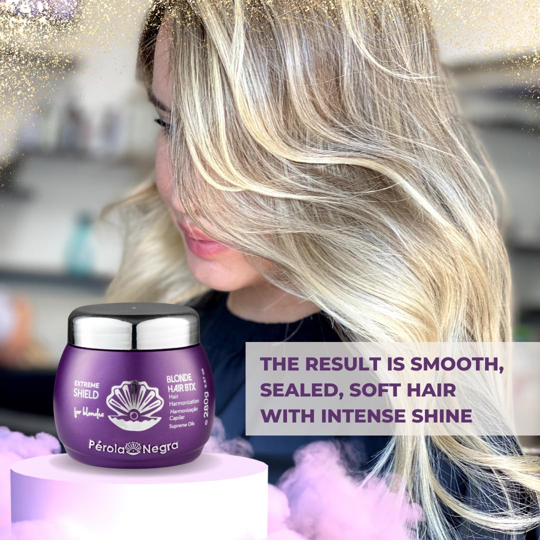 Kit Perola Negra Cortex - blond ( Smoothing Effect Cortex 1Kg - Shampoo Blond 300ml - Mask blond 280g - Botox Blond 280g - Oil 60ml )