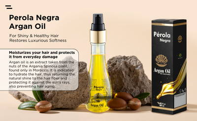 Perola Negra Argan Oil Repair Serum 2.02 fl.oz - Restores, Revives, and Nourishes Dry Damaged Hair