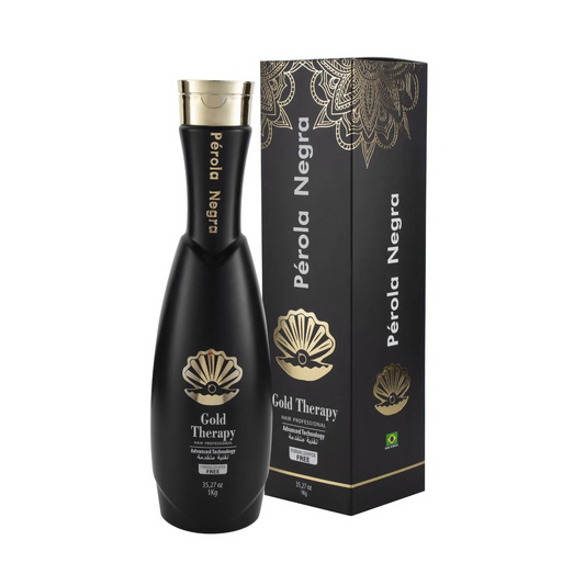 Perola Negra Gold Therapy Hair - Treatment Complex Blowout - Brazilian Keratin - Formaldehyde Free - Hair Straightening 35.2 Fl.oz