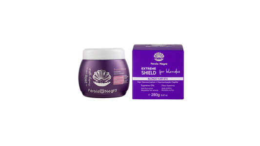 Pérola Negra Extreme Shield, Blonde Hair Btx, Hair Harmonization, Anti-frizz Action - Intensive Brazilian Hair Btx Treatment For all hair types, for damage repair - Volume Reducer 9.87 oz