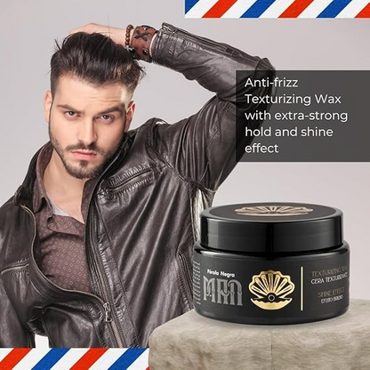 PÉROLA NEGRA Texturizing Wax for Men, Extra-Strong Hold, Shine Effect, 2.82 oz
