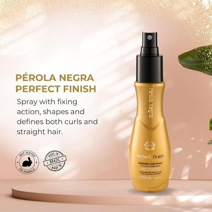 Perfect Finish, Finishing Spray, For Curly or Straight Effect, Fixation and Anti-frizz Action 100ml - Pérola Negra